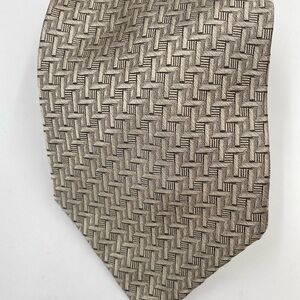 Hickey Freeman Woven Silk Tie in Cream and Black